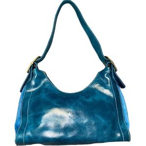 Ferchi Teal Leather handbag